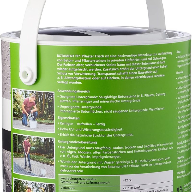 Lazura Vopsea Pavele si Beton cu Protectie UV Anti-Pete Botament PF1 2,5L Transparent - imagine 3